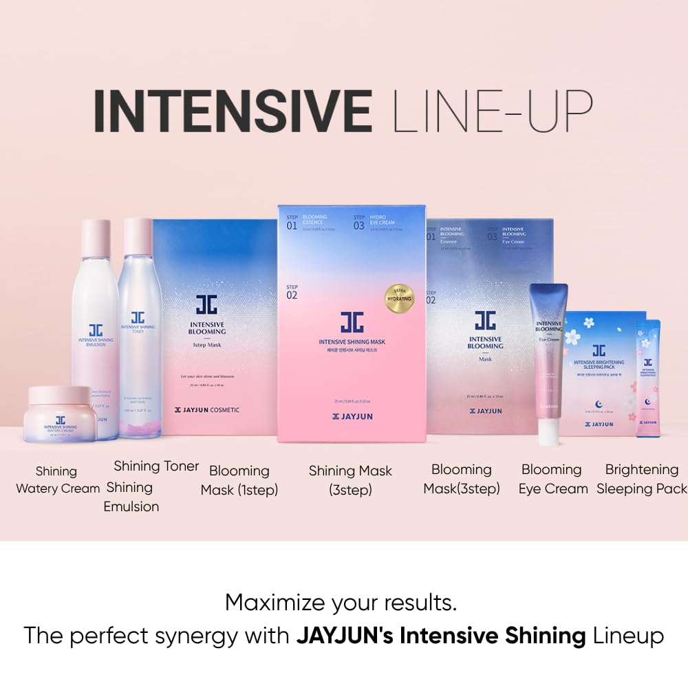 JAYJUN Intensive Shining Mask with Lavender Extract (10 Pack)- 3-Step Hydration, Radiance Boost, All-in-One Skincare, Korean Sheet Mask for Dull & Tired Skin