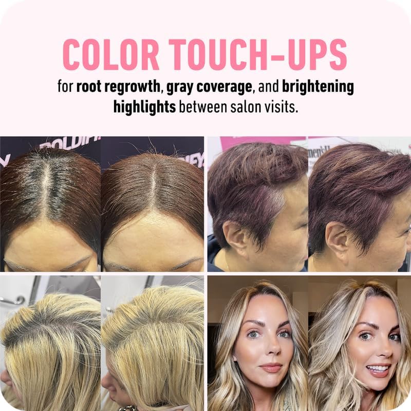 Boldify Hairline Powder Bundle - Root Touchup Hair Loss Powder with Natural Volumizing Shampoo & Conditioner for Fine Dark Brown Hair