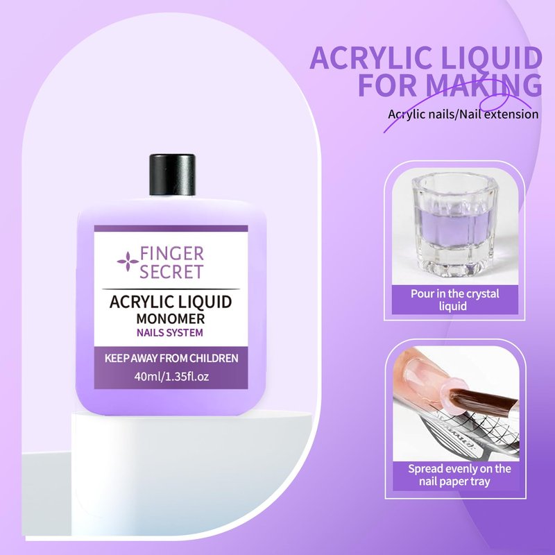 Arcylic Liquid monomer 120ml for Acrylic Nail Kit, Liquid Acrylic for Nails,Monomer Acrylic Nail Liquid,Acrylic Liquid for Acrylic Powder Nails Extension for Nail Art Manicure DIY