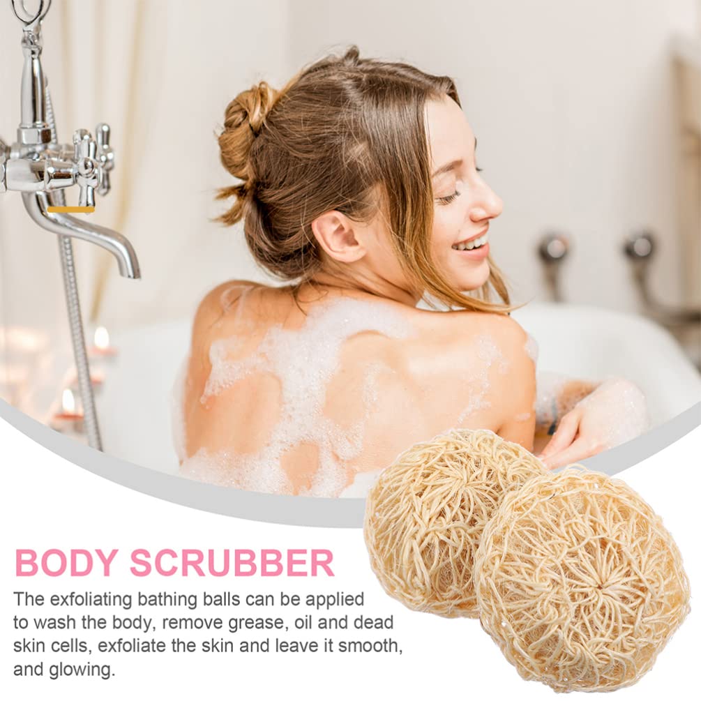 Beavorty 3-Pack Bath Scrub Balls Natural Sisal Body Scrubbers for Gentle Exfoliating and Skin Cleansing Shower Accessories 3.93X3.93X1.18In