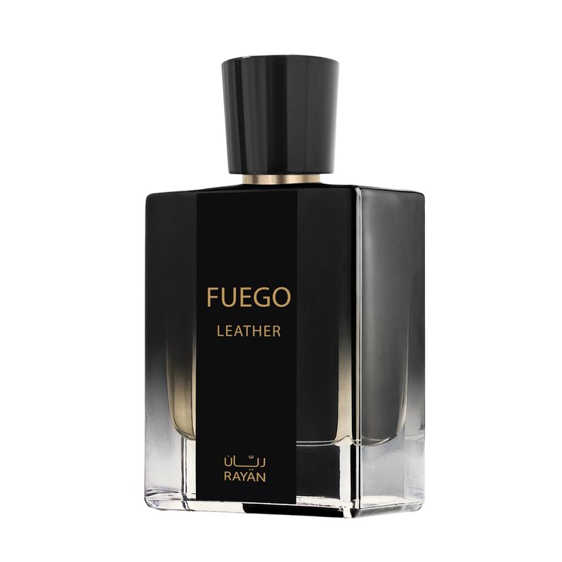 RAYAN Fuego Leather Perfume for Men – Long Lasting Arabian Eau De Parfum, 100mL (3.34 Fl oz) Men Perfume with Bergamot, Lavender, Vetiver, Sandalwood & Amber - Ideal Gift for Father's Day