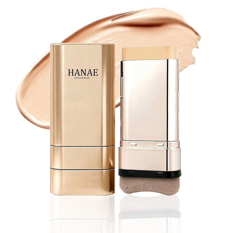 Hanae Korea Foundation Stick - All-in-One Lightweight Foundation with Built-In Brush | Ivory, Natural Finish