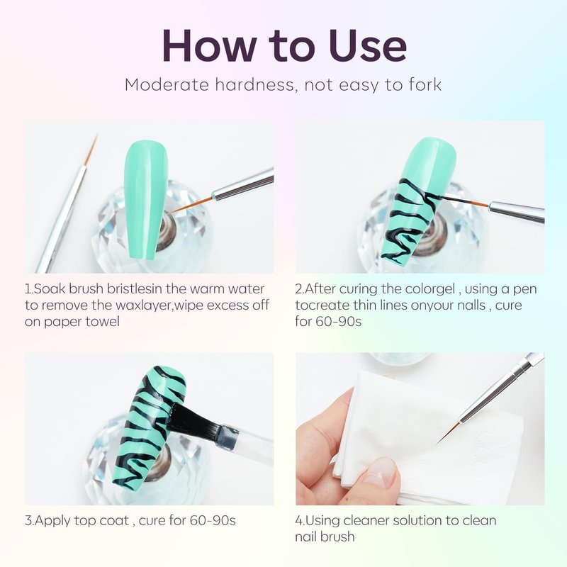 modelones Gel Nail Polish Set, 6 Colors 2026 Spring Summer Pastel Gel Polish Set with Nail Art Liner Brush Soft Pink White Light Purple Blue Green Nude Painting Nail Polish Kit Mothersday DIY Gift