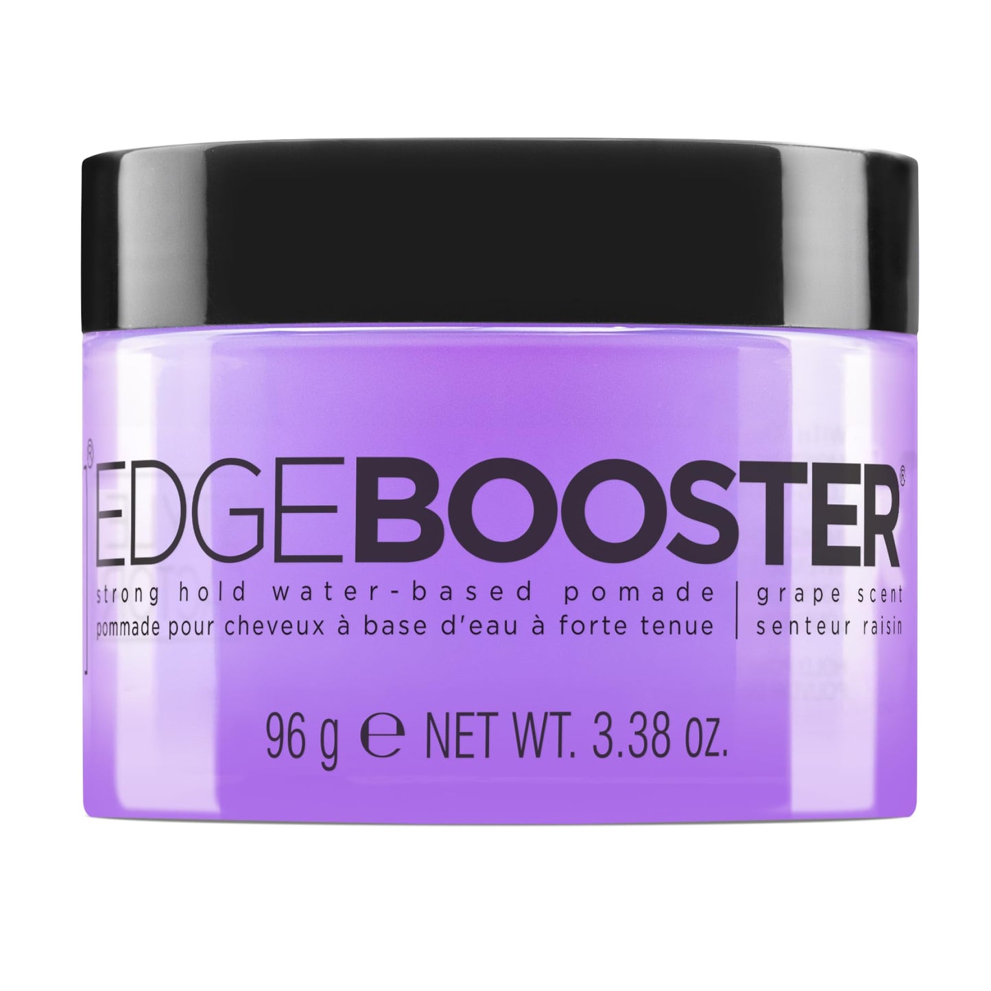 Style Factor Edge Booster Strong Hold Water-Based Pomade | Formulated with Argan Oil for Moisture & High Shine | Long Lasting Edge Control Gel | Grape, 3.38 oz