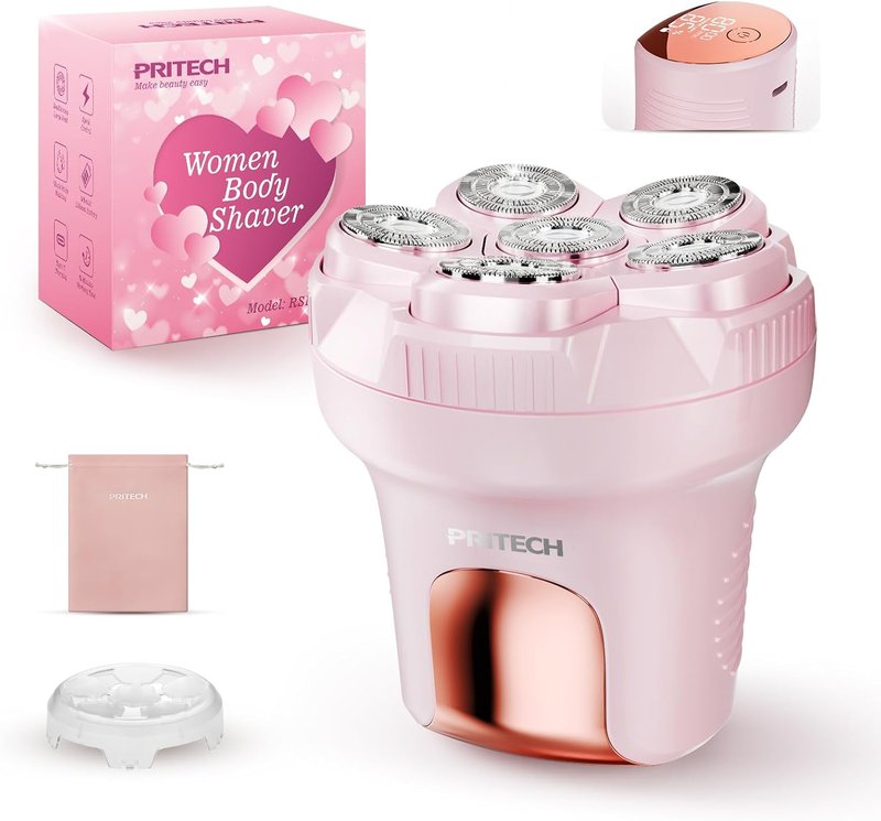 Electric Razors for Women - Easy-Clean Waterproof Body Shaver & Bikini Trimmer | Portable Pink Hair Remover for Legs, Face & Underarms