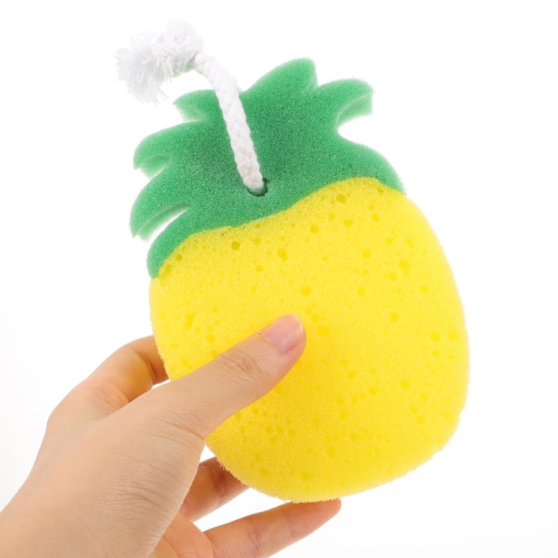 Healvian 4 Pack Fruit-Shaped Bath Sponges 5.31 Inch Exfoliating Shower Body Wash Scrubber for All Skin Types