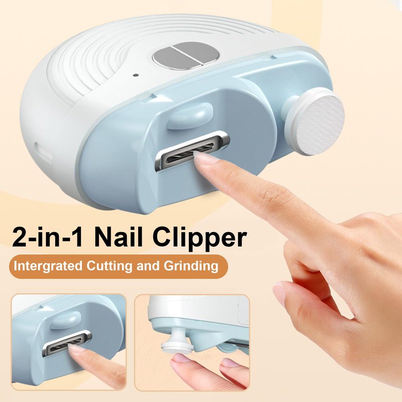 Electric Nail Clipper for Seniors, 3 Speeds Automatic Toe nail Clippers, Electric Nail Trimmer with Polisher, LED Light and Scraps Storage, Rechargeable Nail Grinders for Thin & Thick Toenails (White)