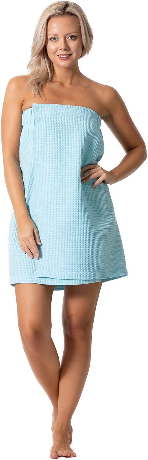 Turkish Linen Waffle Spa Body Wrap - Adjustable Closure for Women | Luxurious Comfort