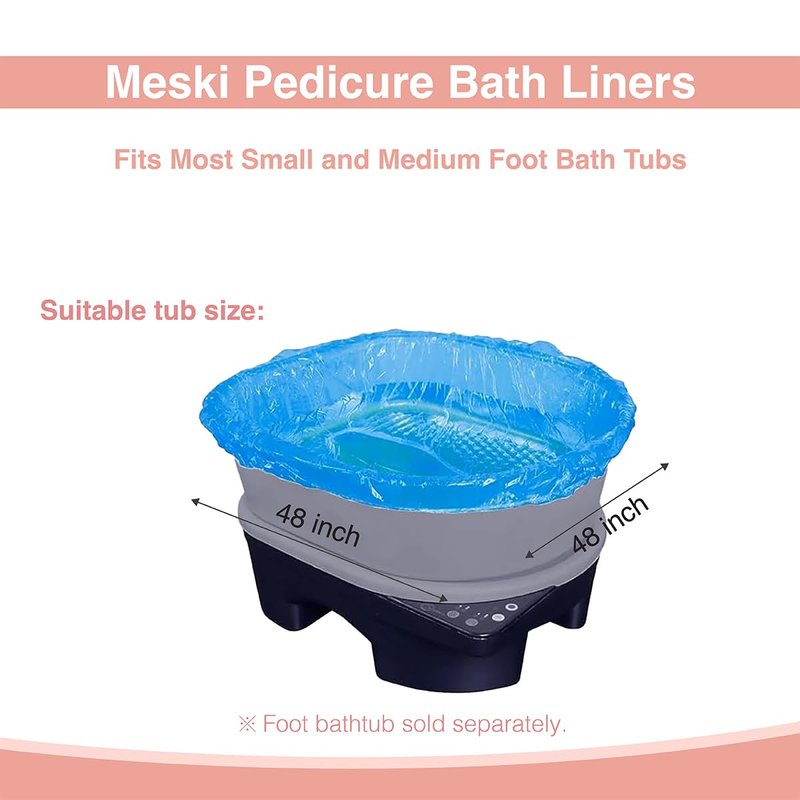 400 PCS Disposable Pedicure Spa Chair Liners – Durable Blue Elastic Foot Bath Bags for Salon Tubs and Foot Massage Treatments