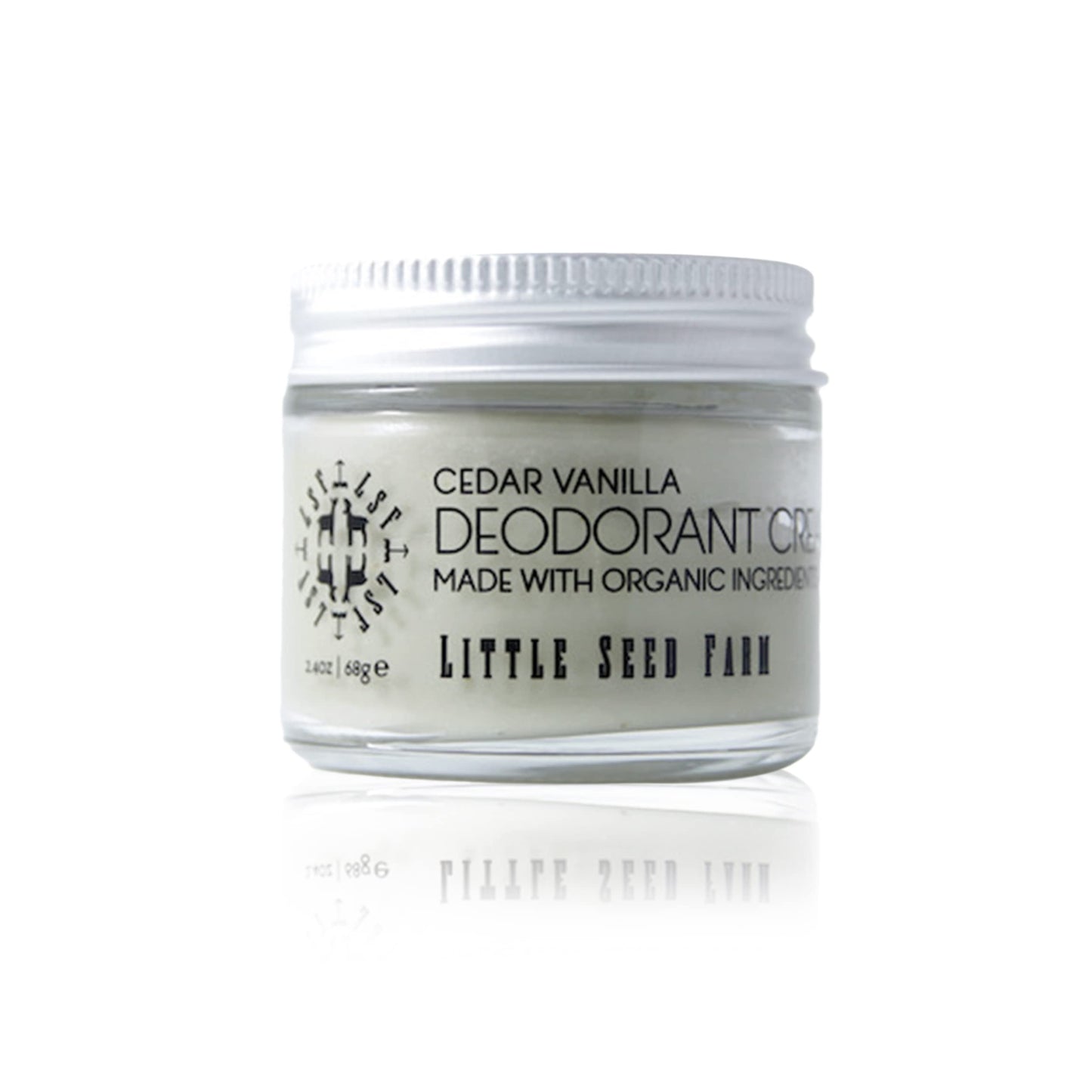 Little Seed Farm All Natural Deodorant Cream - Cedar Vanilla - Aluminum Free Deodorant for Women or Men, Net Wt. 2.4oz | 68g