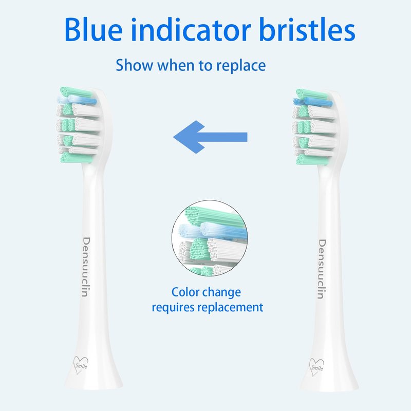 Densuuclin Toothbrush Replacement Heads for Philips Sonicare and More Click-on Handles 12 Pack White