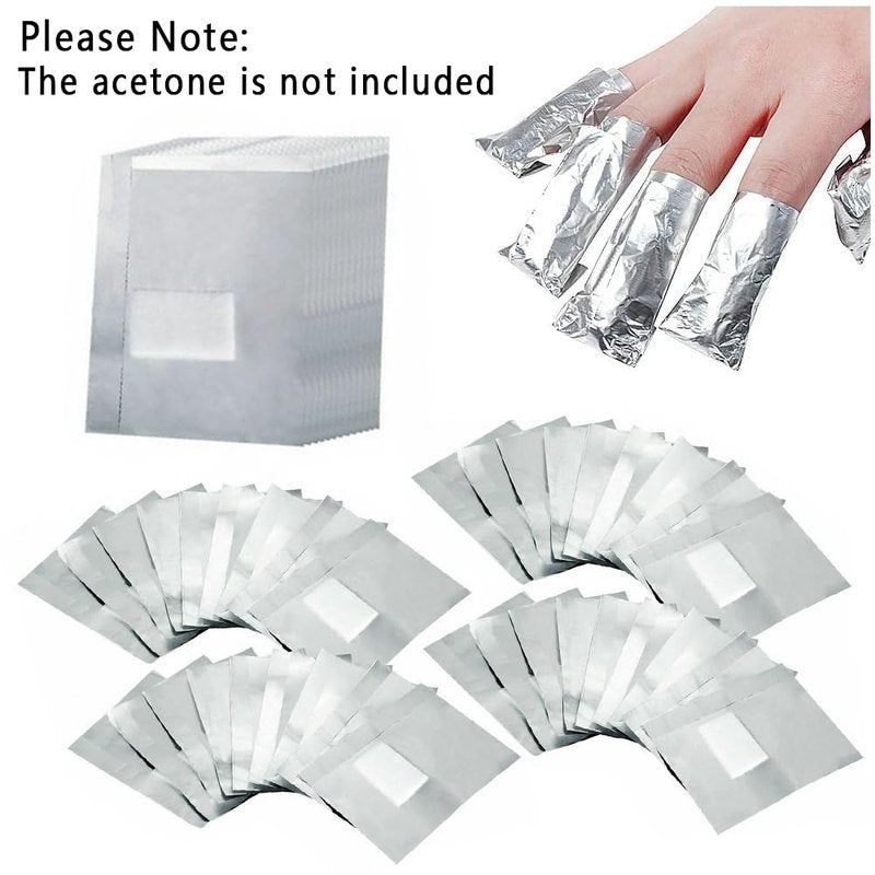 400Pcs Nail Polish Remover Gel Nail Foil Wraps Aluminium Soak Off Foils Cotton Pads Gel Nail Polish Wraps Removal Tool Finger Nail Polish Remover with Lint-Free Lager Cotton Pad