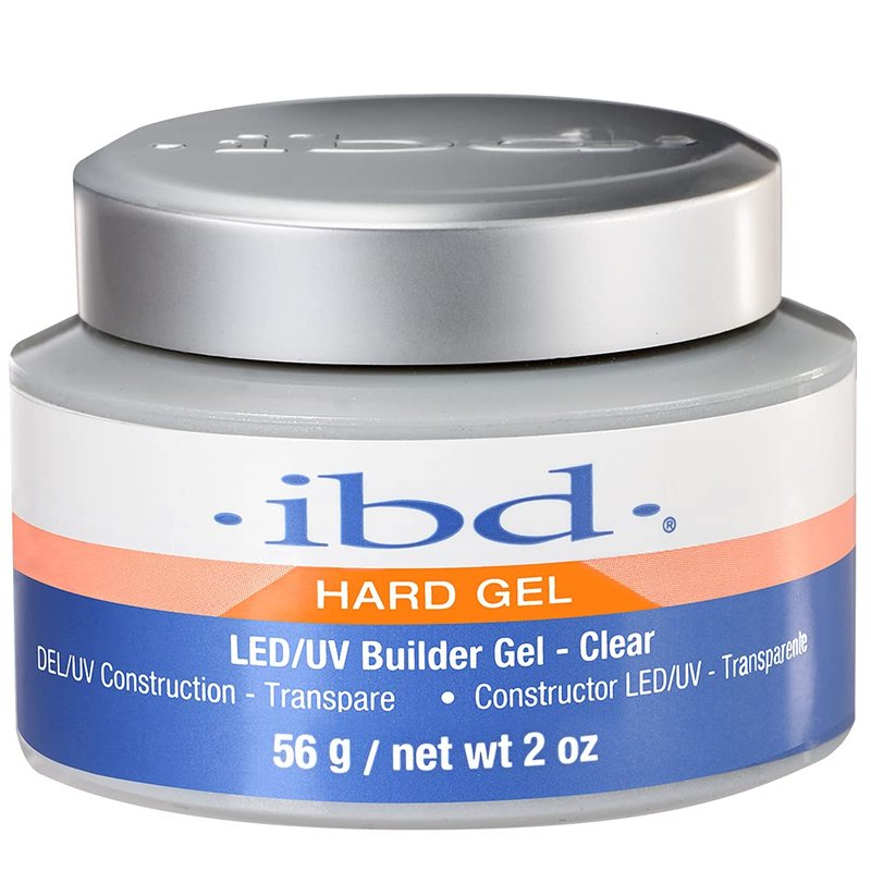 IBD Hard Gel - Clear Builder Gel for Nail Extensions & Overlays | Professional Quality, 2 oz