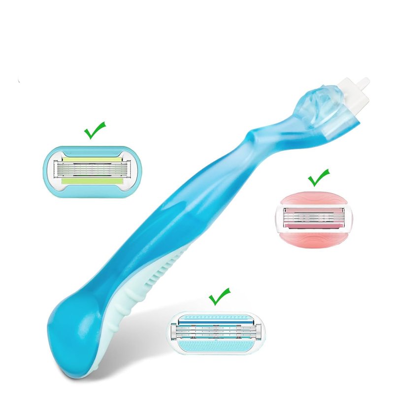 Gillette Venus Replacement Handle - Non-Slip Ergonomic Razor Handle for Women | Comfort Glide (Blue)