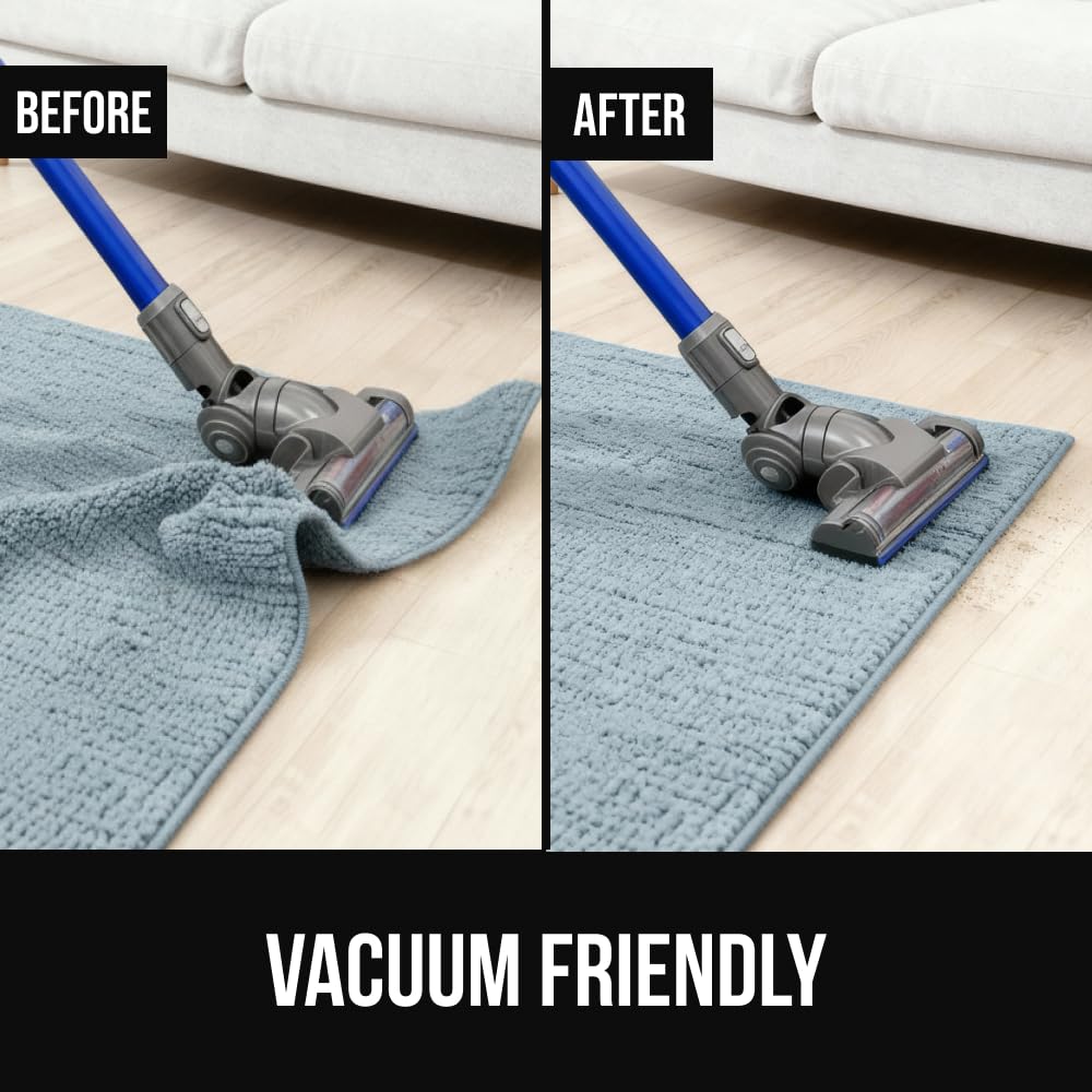 GORILLA GRIP® Extra Wide Dual Sided Rug Gripper Pads, Holds Carpet in Place on Hardwood Floors and Tile, Removable Reusable Sticky Corner Grippers, Universal Fit Floor Pad for Under Area Rugs, 4 Pack