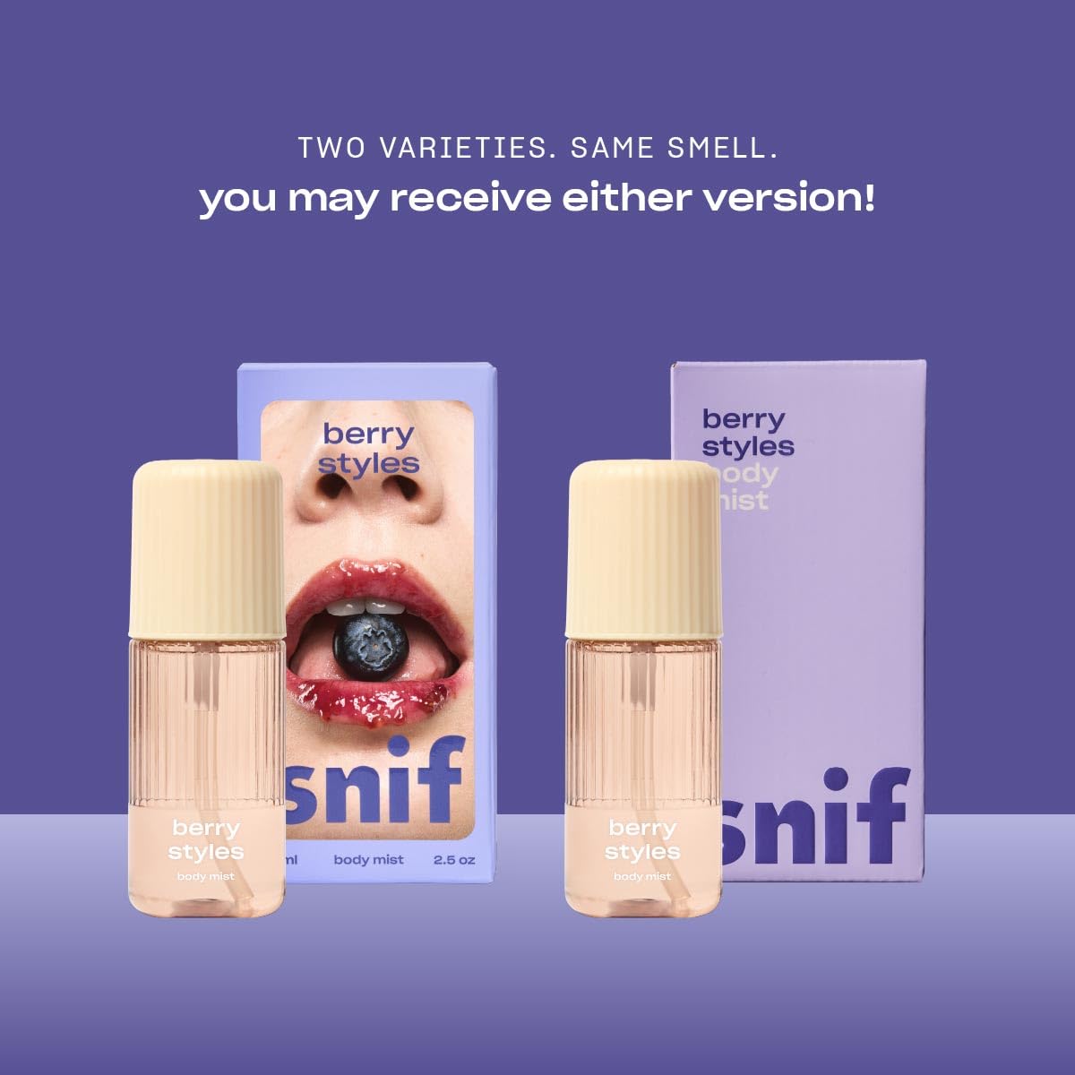 Snif Berry Styles Body Mist - Fruity Gourmand Fragrance for Body & Hair | 2.5oz Blueberry, Raspberry & Vanilla
