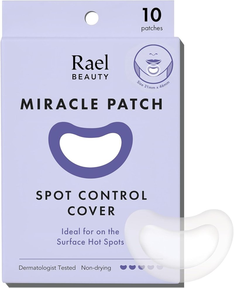Rael Pimple Patches, Miracle Spot Control Cover - Hydrocolloid Acne Pimple Patch, Strips for Zits and Blemish, Korean Skin Care (10 Count)