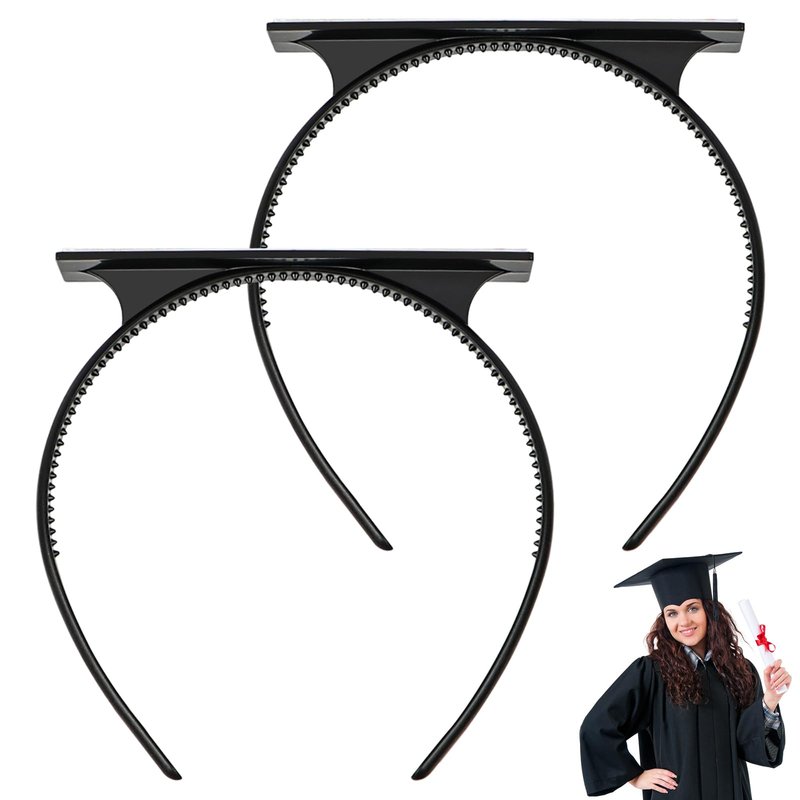 Nomanak 2 Pack Graduation Cap Headband - Secures Your Graduation Cap, Don't Change Your Hair, Unisex Headband