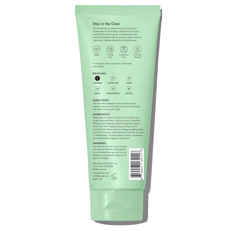 Rael Miracle Clear Facial Cleanser - Gentle Daily Makeup Remover & Deep Pore Cleanser | 5.1 fl. oz for Oily & Combination Skin