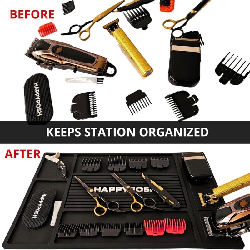 Magnetic Barber Mat - Professional Tool Organizer for Clippers | Salon Pad for Barbershop Use