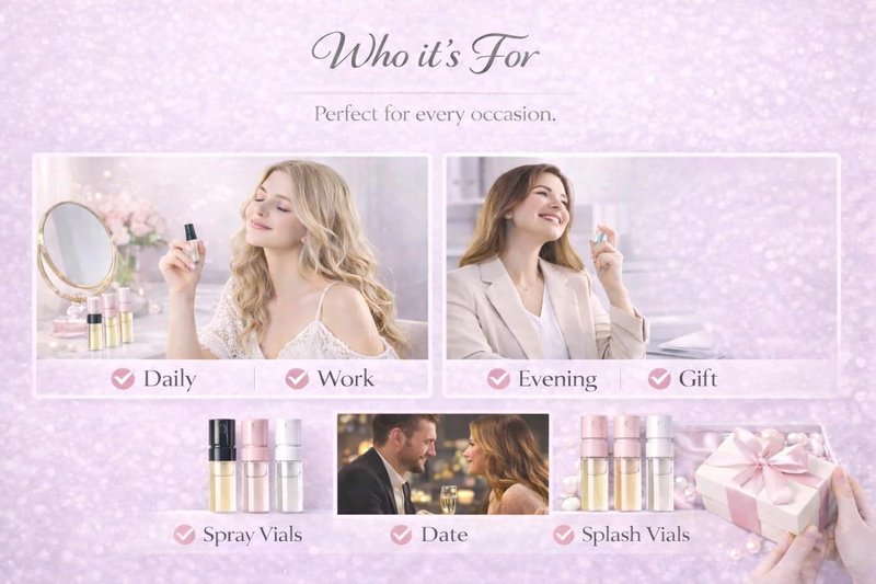 Designer Perfume Discovery Set - 10-Piece Mini Vial Sampler for Travel & Gifting | Assorted Fragrances