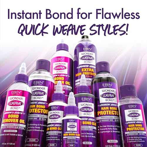EBIN NEW YORK Wonder Weave Bond Hair Protection Spray 6.08 Fl Oz ? Lightweight Protective Barrier for Scalp and Hair ? Quick Weave Bond Glue Shield for Comfortable, Long-Lasting Style and Daily Use