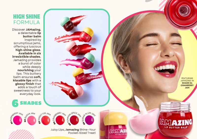 Oz Lab Jamazing Lip Butter Balm Sugar Plum Jam High Shine Tinted Lip Balm Moisturizing Non Sticky Vegan Cruelty Free Hydrating Lip Gloss for Dry Lips Travel Friendly, 0.19 OZ/ 5.5G，Pack of 1