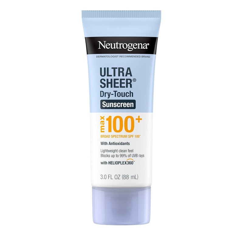 Neutrogena Ultra Sheer Sunscreen Lotion - SPF 100 UVA/UVB Protection | Lightweight & Non-Greasy, 3 fl oz