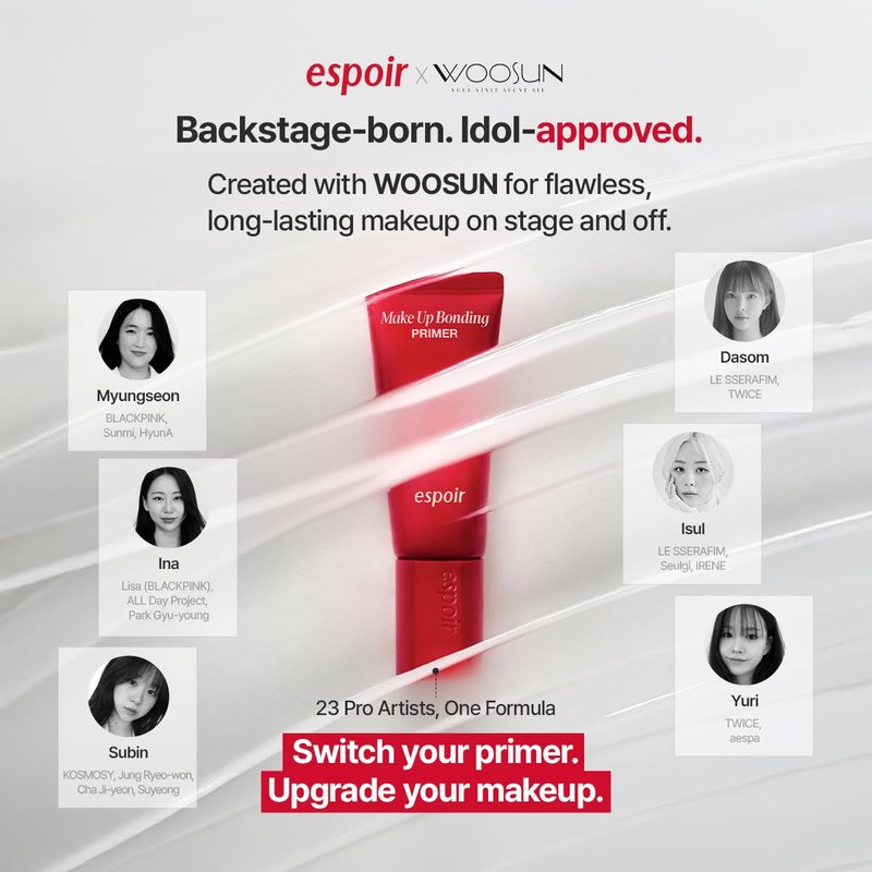 Espoir Bonding Primer for Makeup, Hydrating & Blurring Primer for Smooth, Long-Lasting Makeup Base, Lightweight Non-Greasy Formula for Oily, Vegan, Korean Makeup, Festival Essentials, 37g