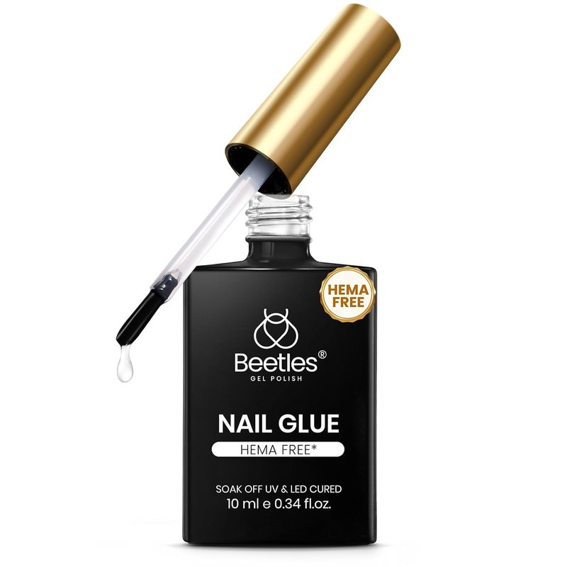 Beetles HEMA-Free Nail Glue Gel - Super Strong 10ml TPO-Free Brush-On UV Glue for Acrylic & Press-On Nails