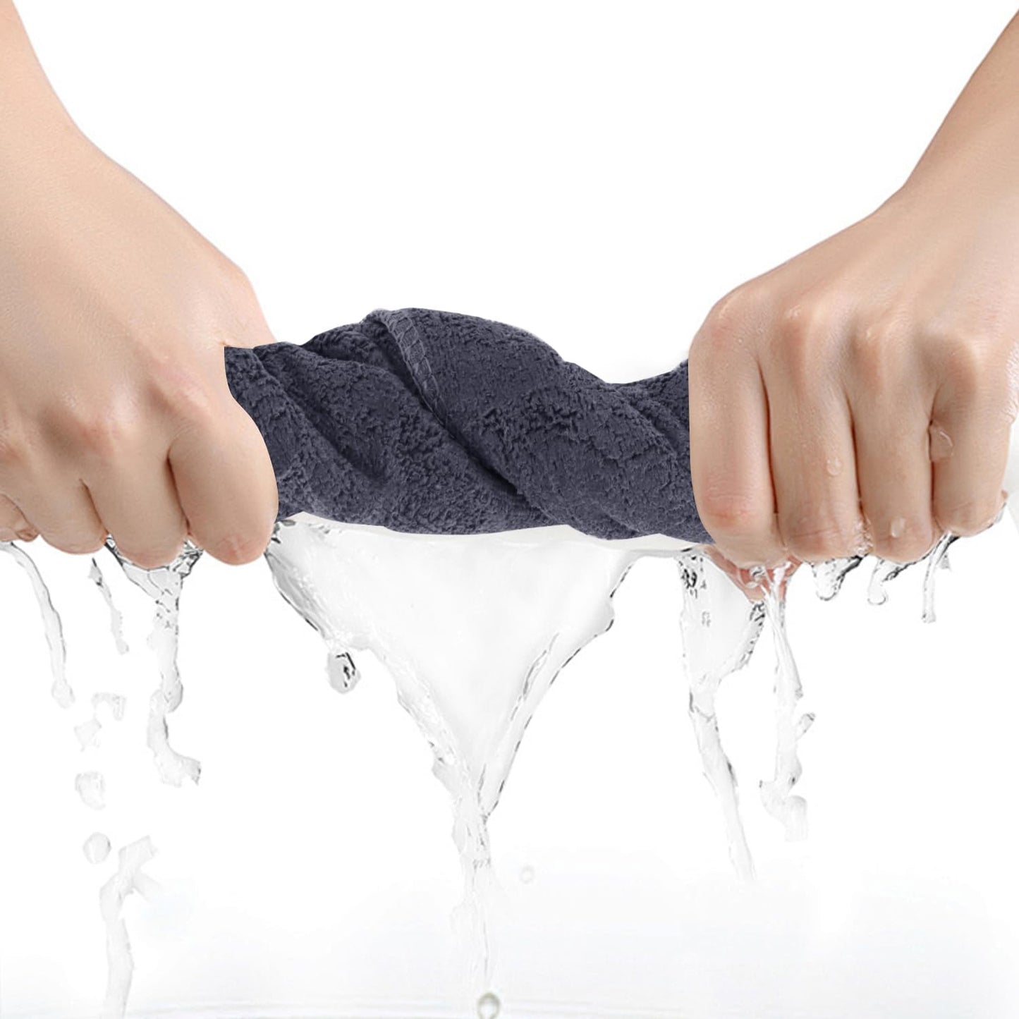 ZHAYAO 6 Pack Microfiber Wash Cloth, 12x12 Inch Highly Absorbent and Soft Feel Fingertip Towels, Machine Washable Washcloths for Bathroom, Gym, Hotel, Spa and Kitchen, Convenient Hook, Grey