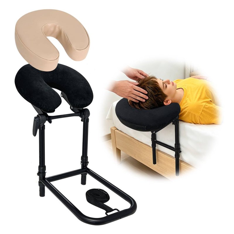 AOSSA Massage Headrest for Bed Face Cradle Pillow – Adjustable Mattress Top Massage Kit with Face Down Cushion, Home Spa and Salon Bed Attachment, Also for Eye Surgery Recovery