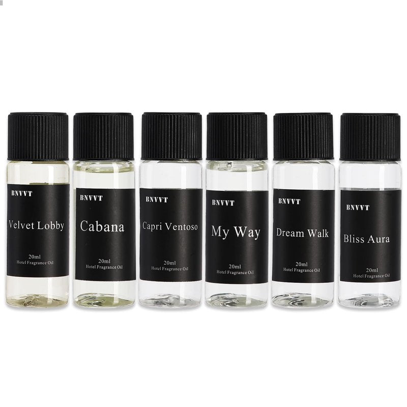 BNVVT Hotel Diffuser Oil Fragrance Oil Set (6 x 20ml) – Luxury Aroma Oils for Diffuser, Inspired by Iconic 5-Star Hotels – Premium Scented Oil Gift Set for Home & Office