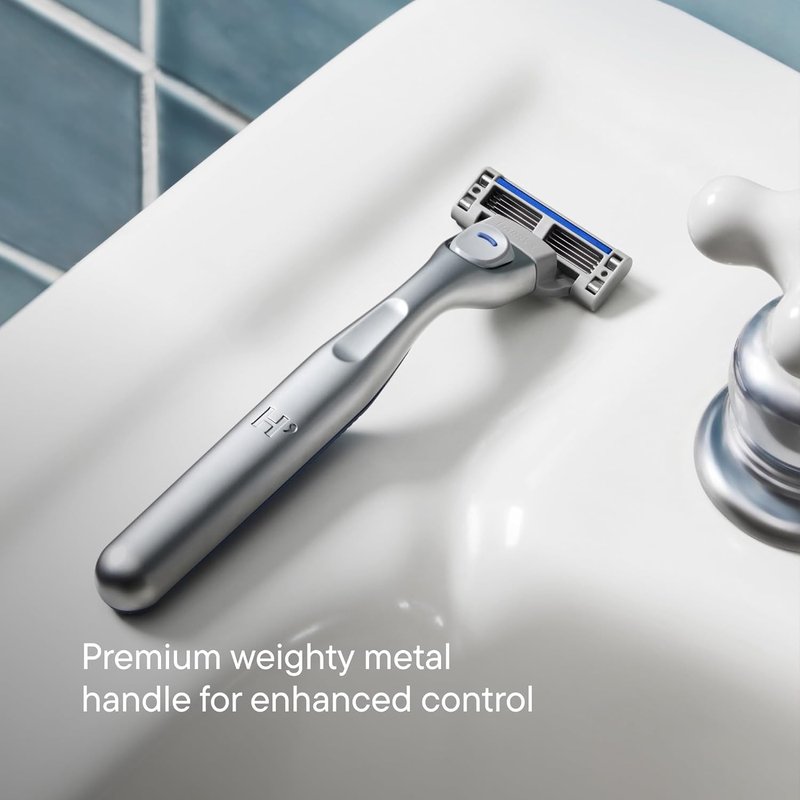 Harry's Plus Trial Shaving Kit for Men - Premium Handle, Razor Blade Cartridge, Foaming Shave Gel, and Travel Blade Cover - Advanced Pivoting System - Clay