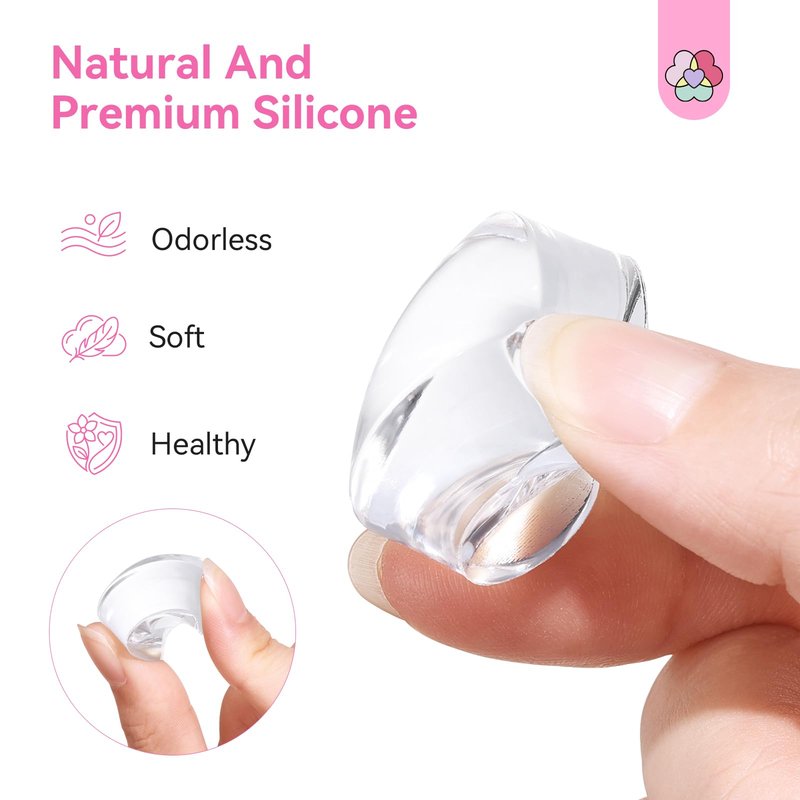 Saviland French Tip Nail Stamp: 4PCS Nail Art Stamper Kit Clear Silicone Nails Stamping Long & Short Jelly Stamper with Scrapers Nails Stamper Kit for French Manicure Home DIY Salon