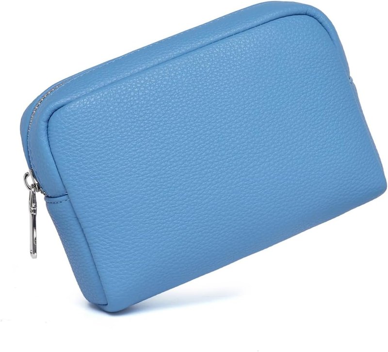 Skiennix Makeup Bag - Large Capacity Women's Classic Black Wash Bag with Adjustable Partition | Gentian Blue