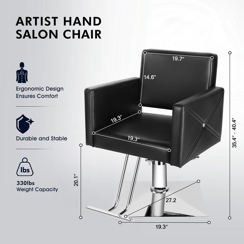 Artist hand Salon Chair for Hair Stylist with Heavy Duty Hydraulic Pump, 360 Degrees Rolling Swivel Spa Beauty Equipment for Hair Stylist Women Man, Max Load Weight 330 Lbs