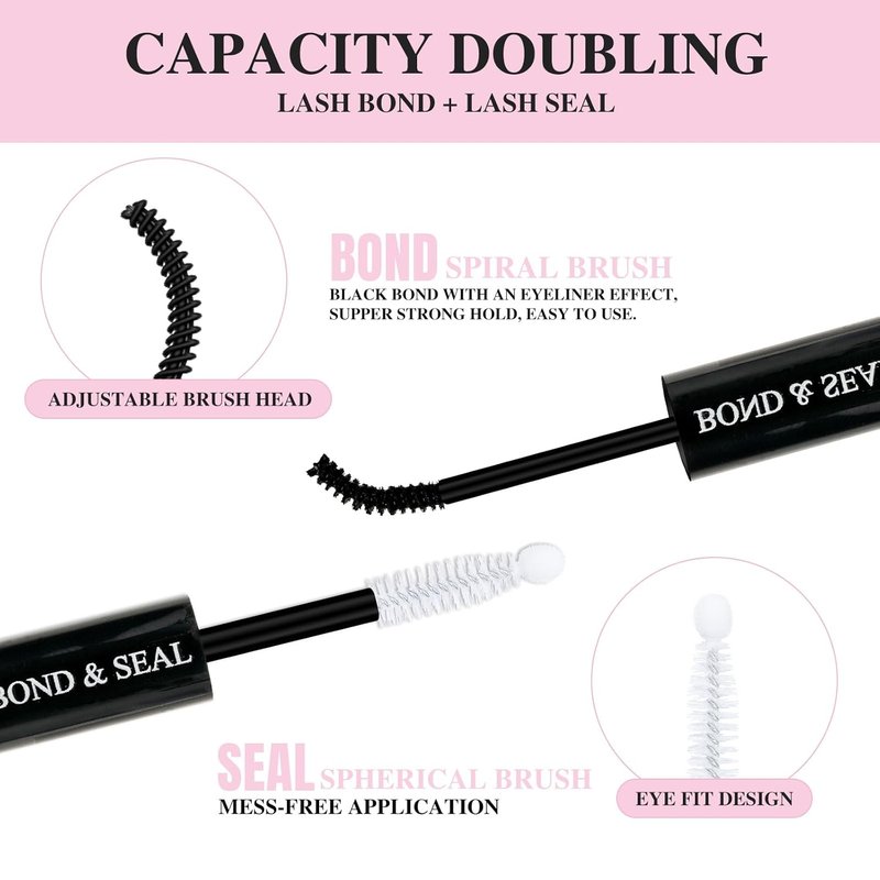 Mayhug Lash Bond & Seal - Waterproof Lash Glue Remover with Tweezers for Easy Cluster Removal