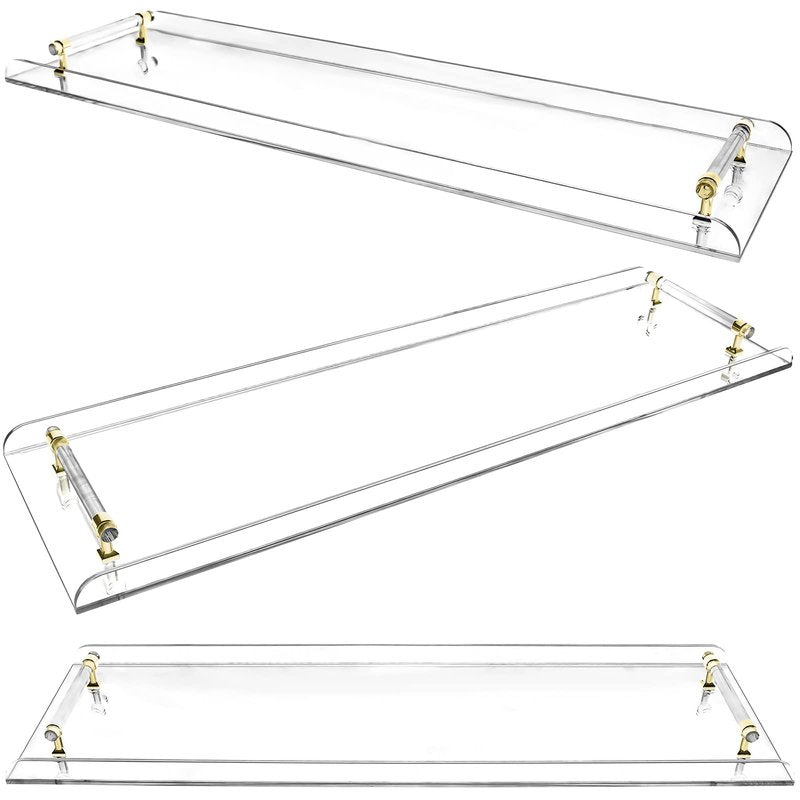 Bathtub Tray, 1 or 2 Person Bath and Bed Luxury Bathtub Caddy Tray Clear Acrylic Bathtub Caddy Tray with Gold Handles Accessories for Bath Tub, 31x9 Inch