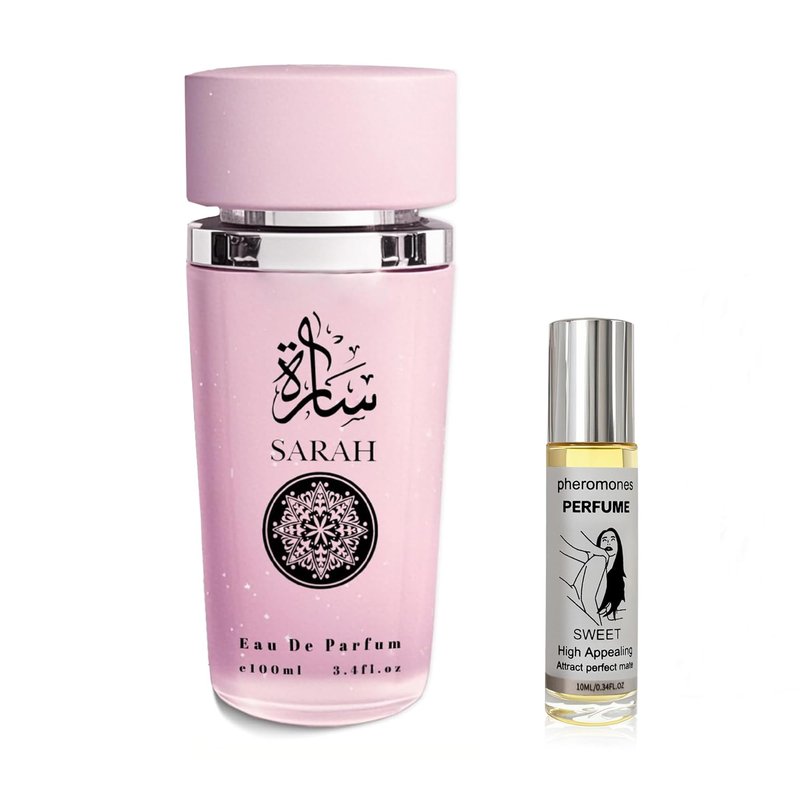 AFLUXE Women's Perfume Set 100ml Eau de Parfum + 10ml Pheromone Roll On Oil | Sweet Floral Gourmand Fragrance with Vanilla | Long Lasting Scent & Attraction Boost | Gift Set for Her (Sarah)