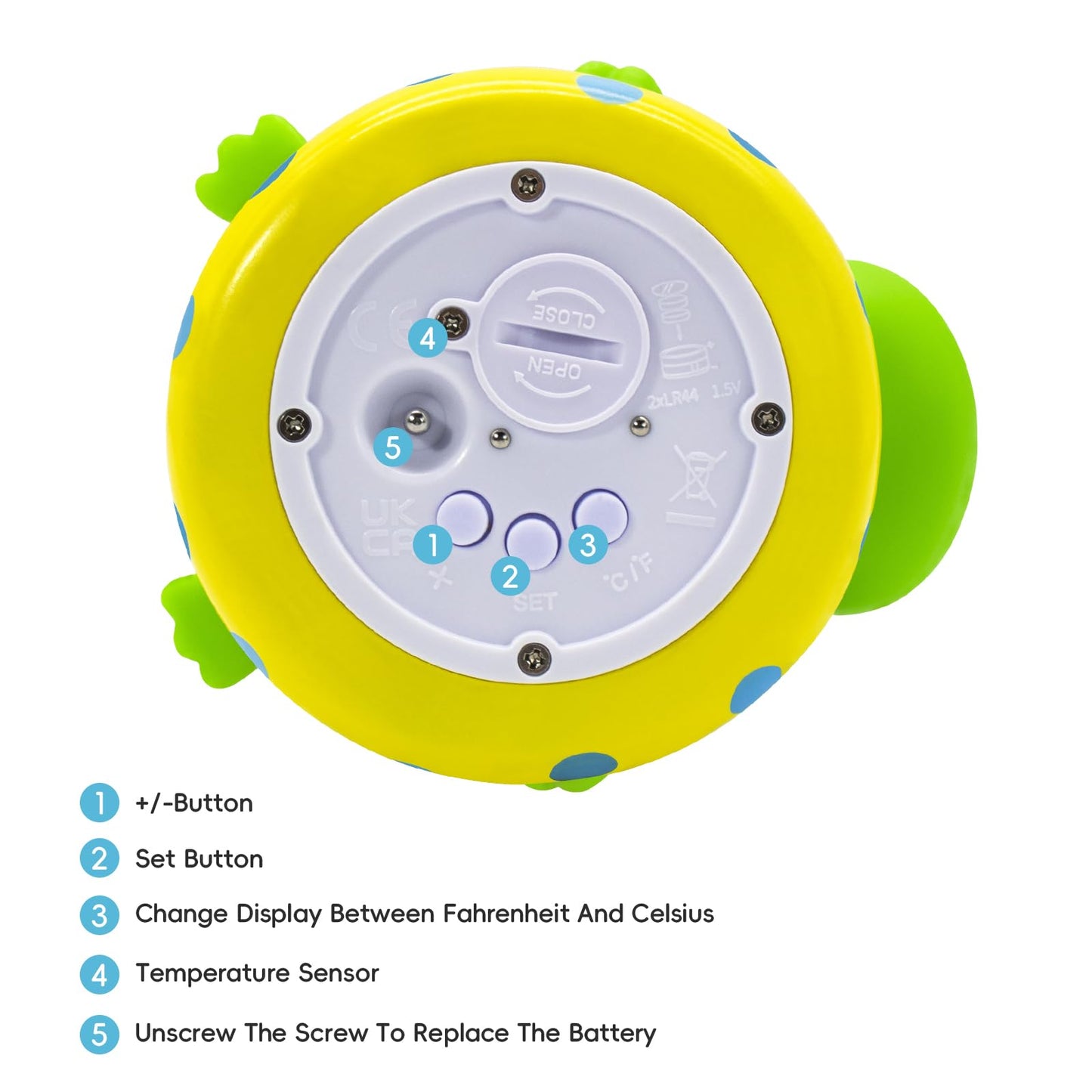 b&h Baby Bath Thermometer Frog - Easy to Read Display | BPA-Free| Fahrenheit or Celsius | Digital Water Temperature Thermometer for Newborns & Infants, Safe Floating Bath Toy