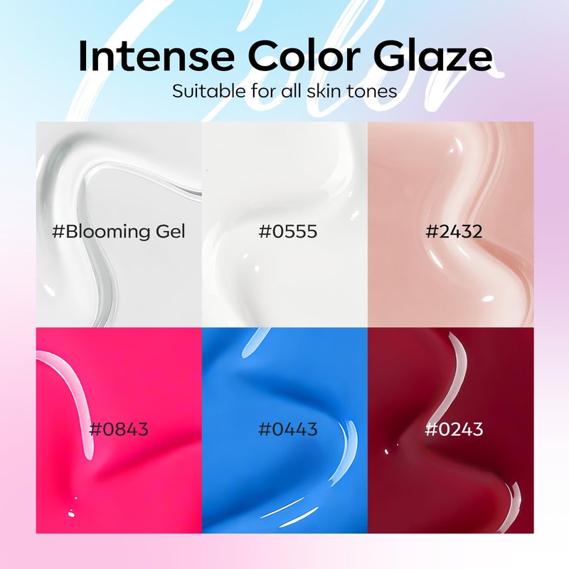 Modelones Gel Nail Polish Set - 6 Vibrant Colors for Summer | Hot Pink, Blue, Milky White & More with Nail Art Tools