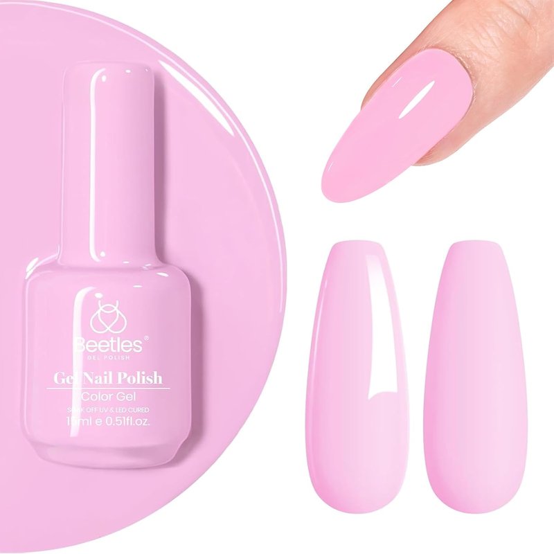 Beetles Pink Gel Polish - Fairy Tale Pastel Light Pink | 15ML Soak Off UV LED Nail Art for Long-Lasting Summer Manicure