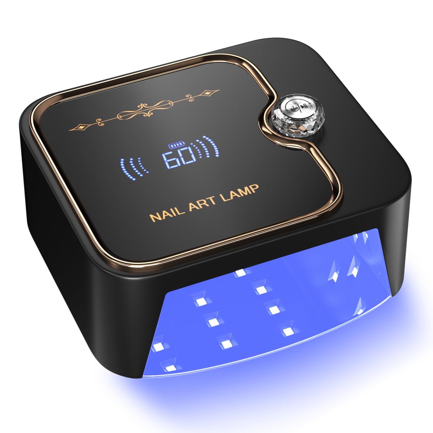 TCHMCITY 388W Cordless Nail Lamp, uv Light for Gel Nails Cordless with Unique Knob & Full LCD Display Screen, Portable Wireless UV LED Nail Lamp, Fast Curing Gel Nail Polish for Salon & Home Use