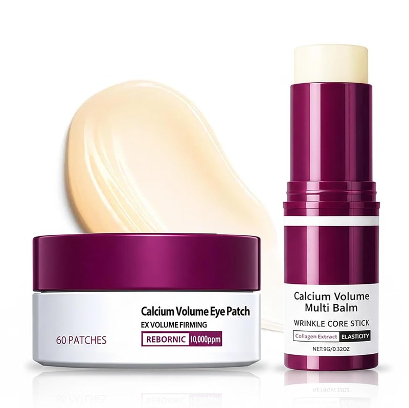 Skiennix Eye Care Set - Calcium Multi Balm Stick & 30 Pairs Under Eye Patches | Nourishing Moisturizing Formula