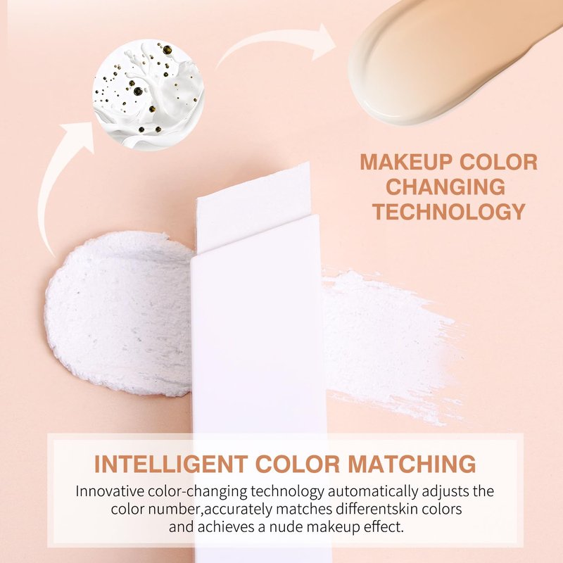 Color Changing Foundation Stick - 2 in 1 Korean Makeup with Brush | Moisturizing Full Coverage (Fair)