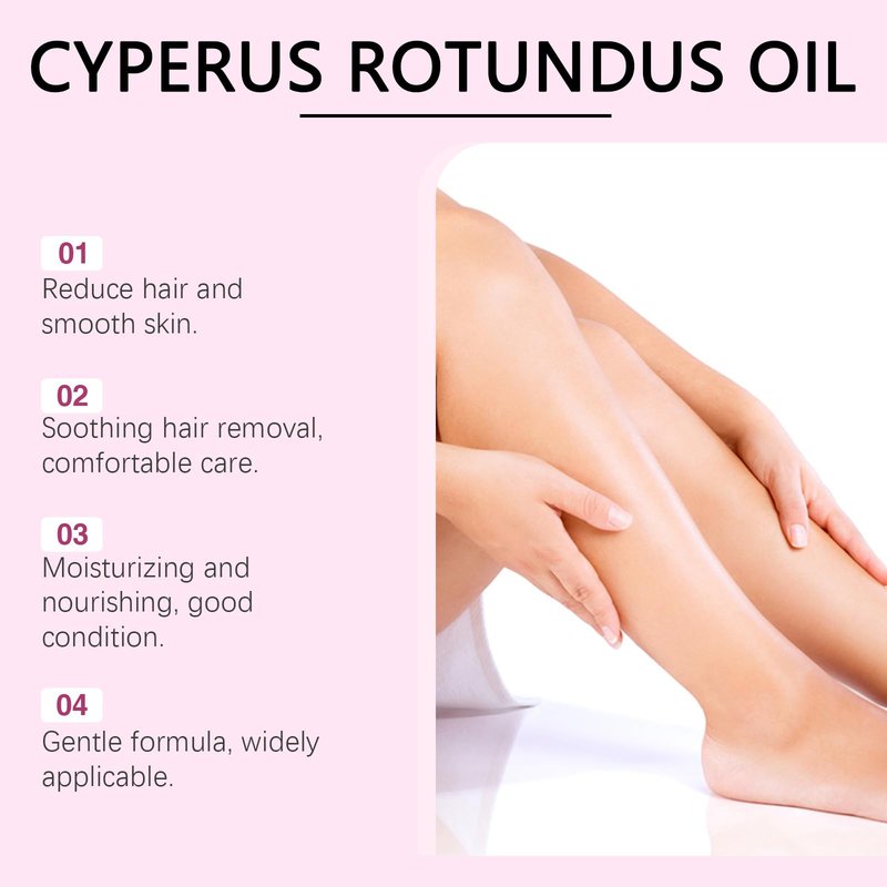MQN Natural Hair Removal Oil & Inhibitor Cyperus Rotundus Oil to Slow Body Hair Growth for Women & Men, Soothes Skin, 60ml, All Skin Types