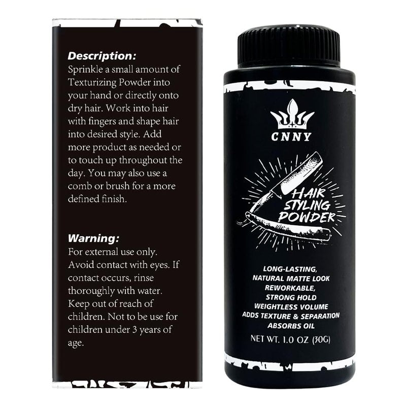 CNNY Matte Hair Styling Powder for Men, Strong Hold Volumizing Powder for Short to Medium Hair, Instant Texture & Thickening