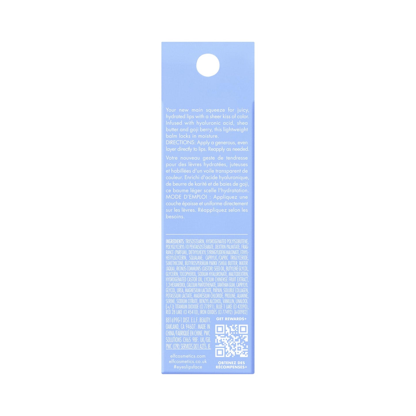 e.l.f. Squeeze Me Lip Balm, Moisturizing Lip Balm For A Sheer Tint Of Color, Infused With Hyaluronic Acid, Vegan & Cruelty-Free, Blueberry