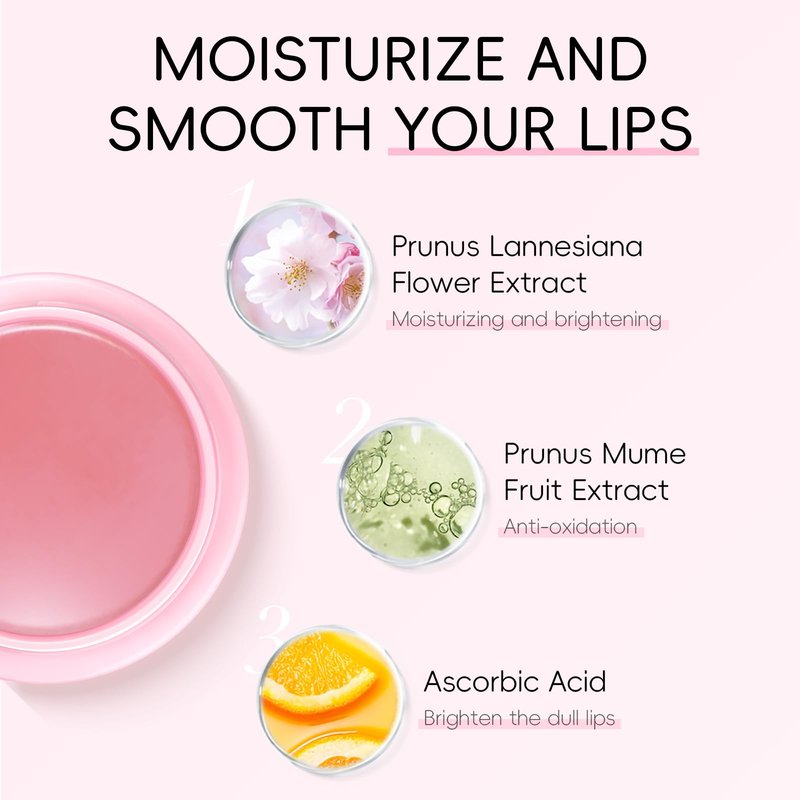 BEUKING Sakura Lip Mask Mud Overnight Anti-oxidant Day and Night Repair Sleeping Lip Balm Moisturizing Reduce Lip Line Delicate Skin for Women Prevention Dry Crack Lip Scrubs Exfoliator (15 g/0.53 oz)